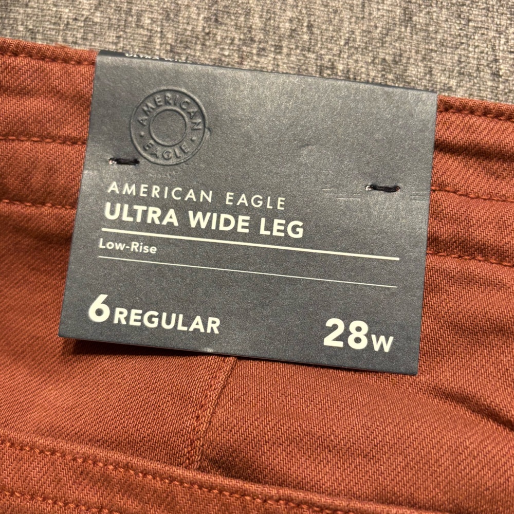 American Eagle Outfitters Rust Ultra Wide Leg Pants - Picture 3 of 5